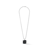 Halskette Amulett Spikes Square Onyx silber-Schwarz