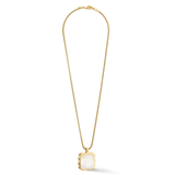 Halskette Amulett Spikes Square Jade Gold-Weiß