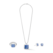 Ohrringe Spikes Square Aventurin Silber-Blau von COEUR DE LION – im Set mit passenden Schmuckstücken