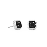 Ohrringe Spikes Square Onyx silber-schwarz