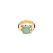Ring Spikes Square Aventurin gold-grün von COEUR DE LION