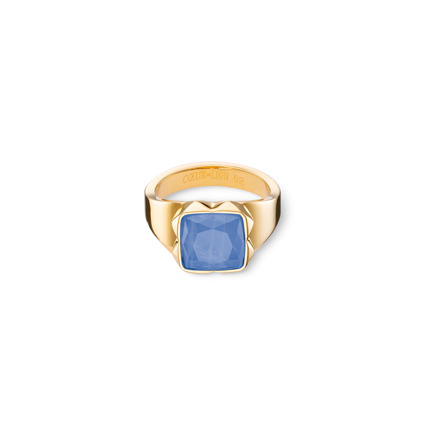 Ring Spikes Square Aventurin gold-blau