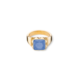 Ring Spikes Square Aventurin gold-blau