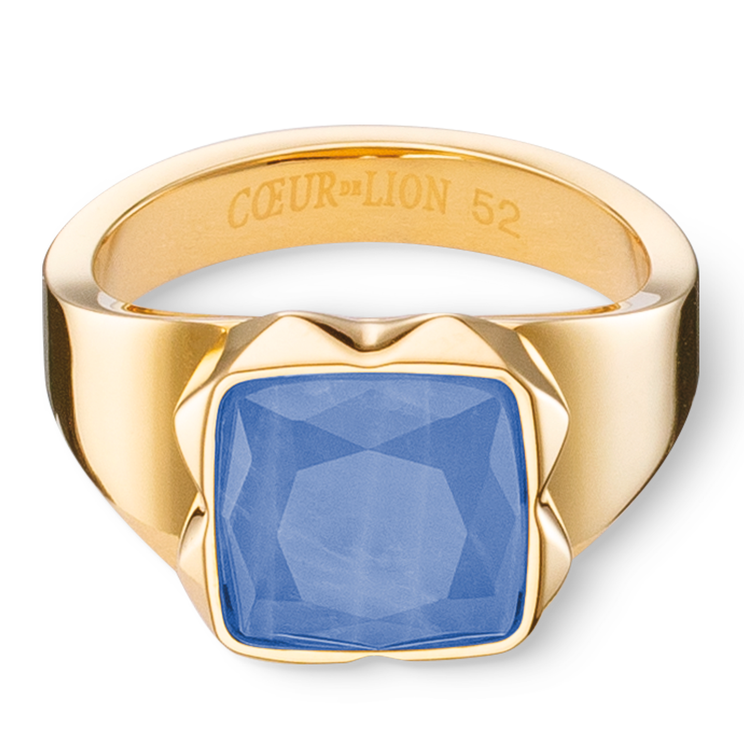 Ring Spikes Square Aventurin gold-blau