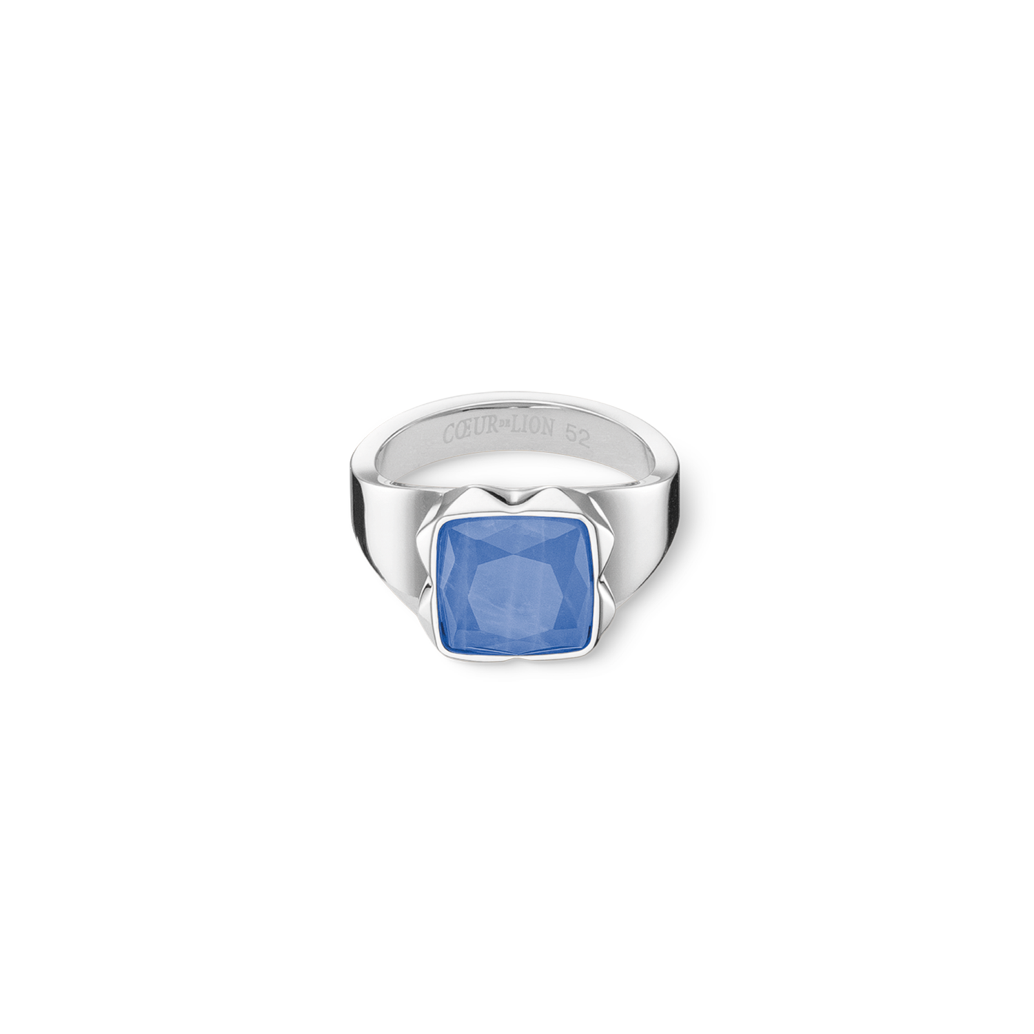 Ring Spikes Square Aventurin silber-blau