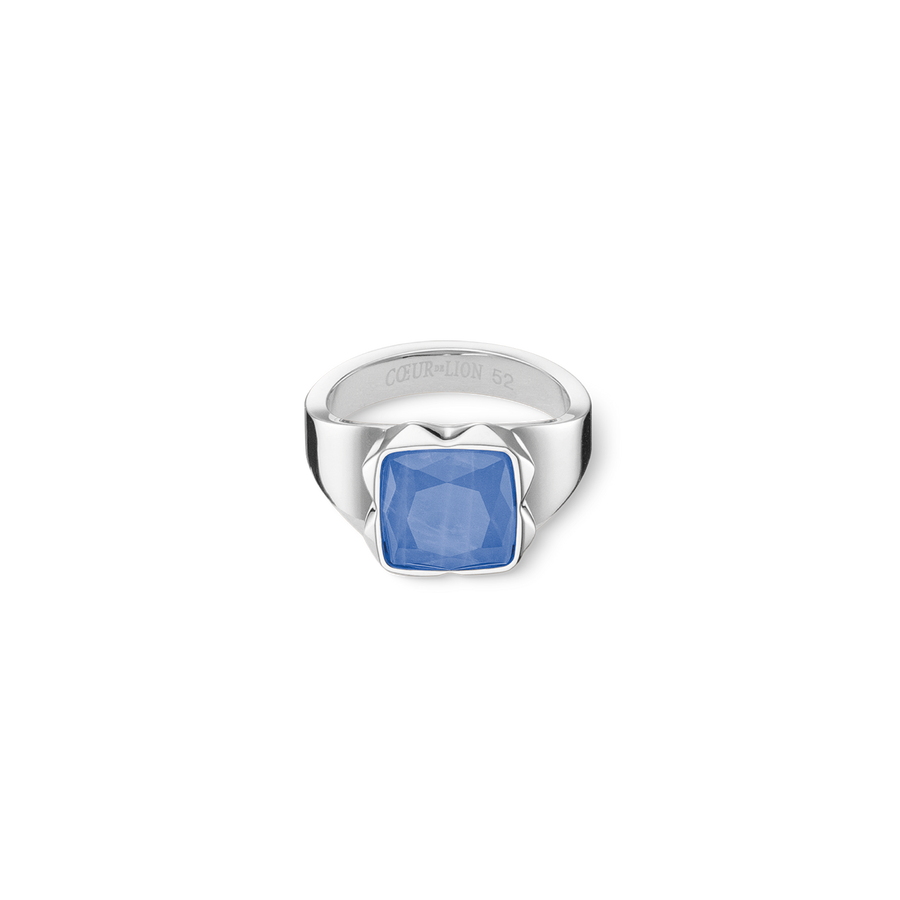 Ring Spikes Square Aventurin silber-blau