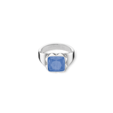 Ring Spikes Square Aventurin silber-blau