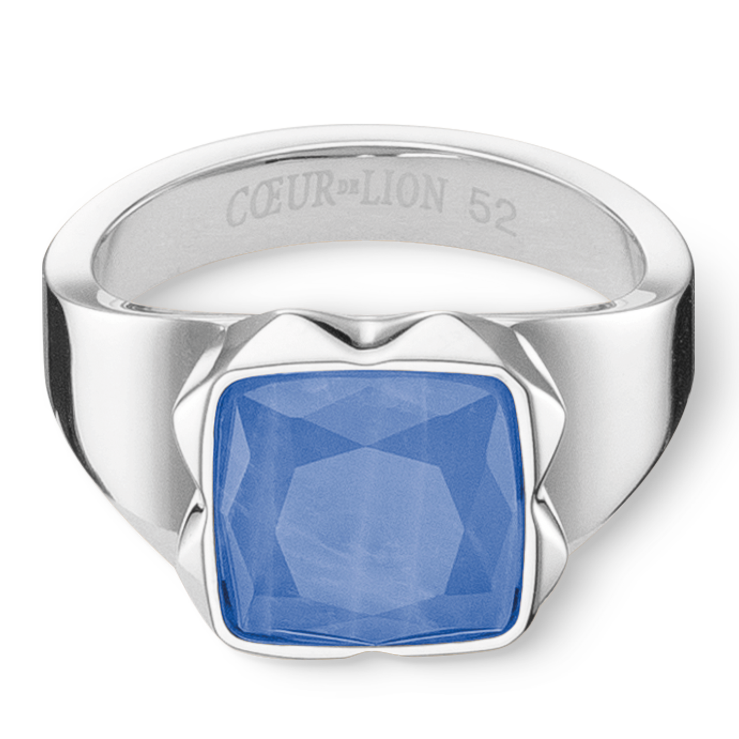 Ring Spikes Square Aventurin silber-blau