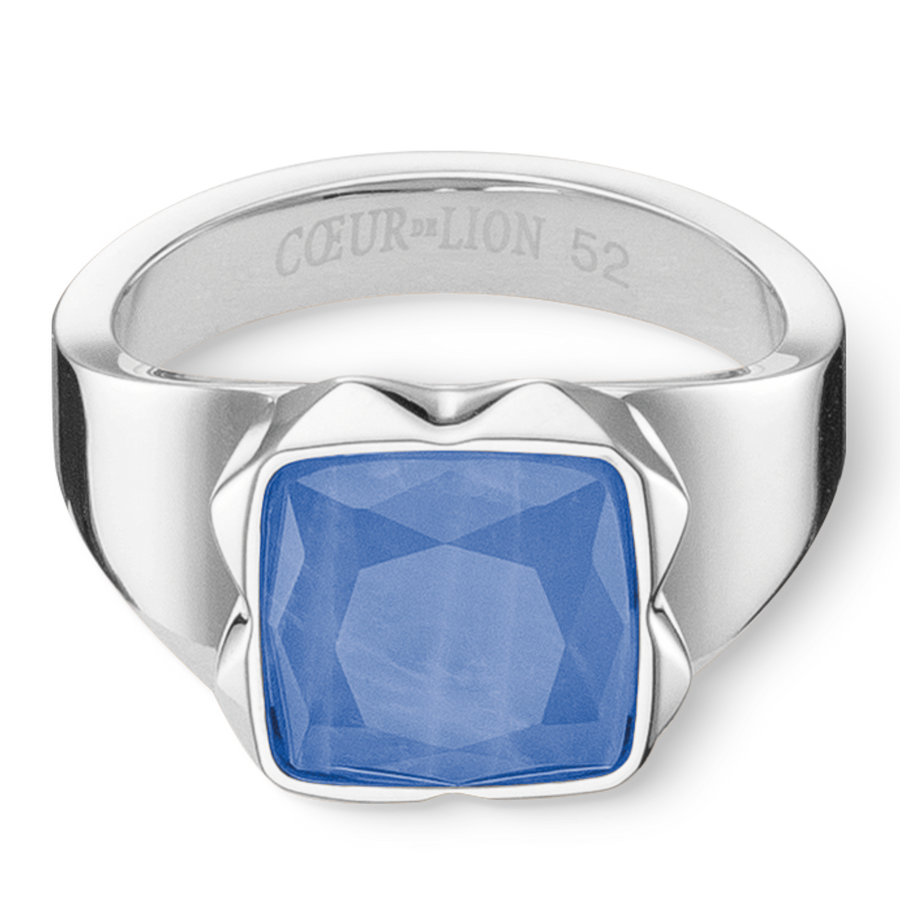 Ring Spikes Square Aventurin silber-blau