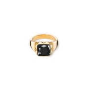 Ring Spikes Square Onyx gold-schwarz von COEUR DE LION