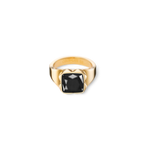 Ring Spikes Square Onyx gold-schwarz