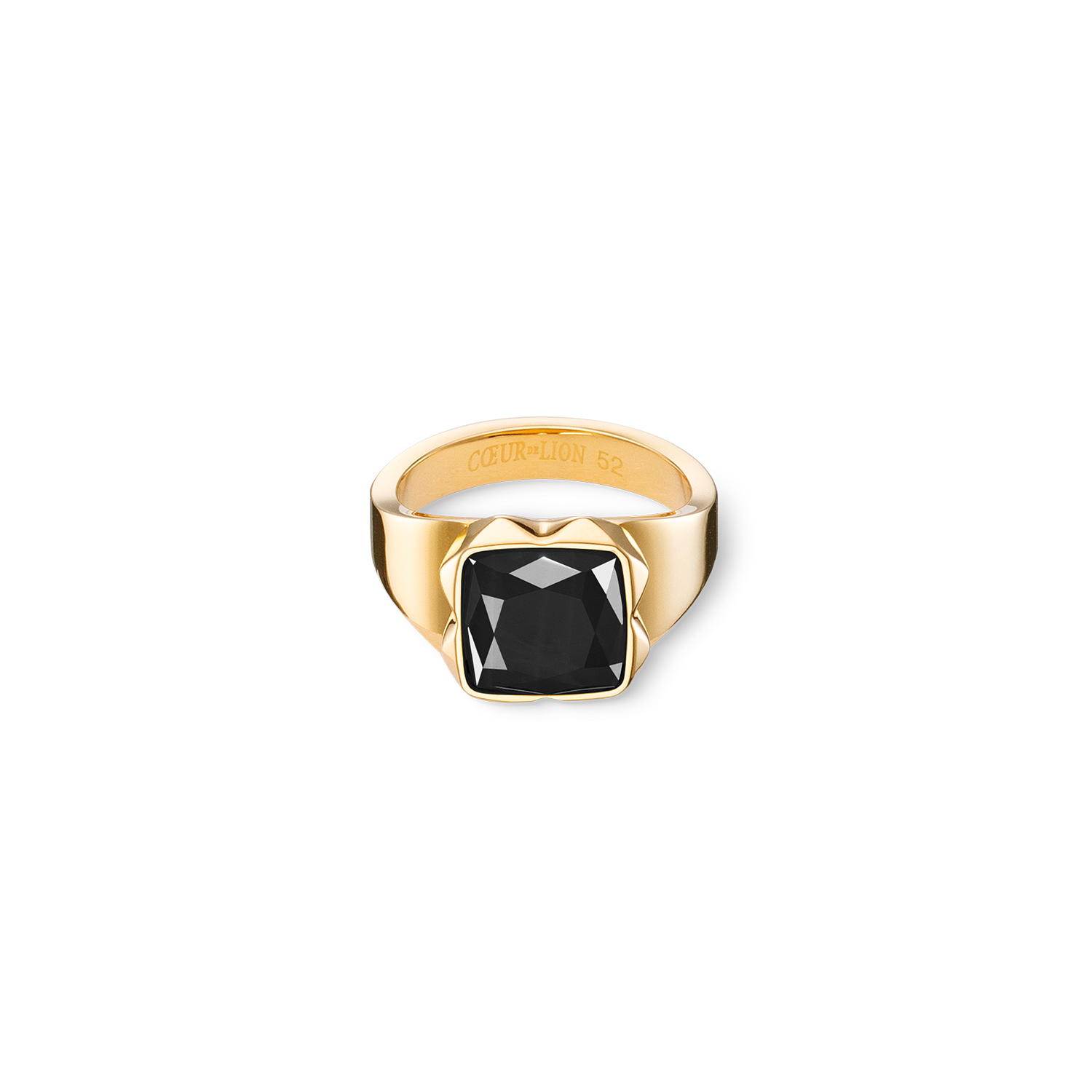 Ring Spikes Square Onyx gold-schwarz