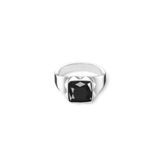 Ring Spikes Square Onyx silber-schwarz von COEUR DE LION