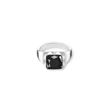 Ring Spikes Square Onyx silber-schwarz