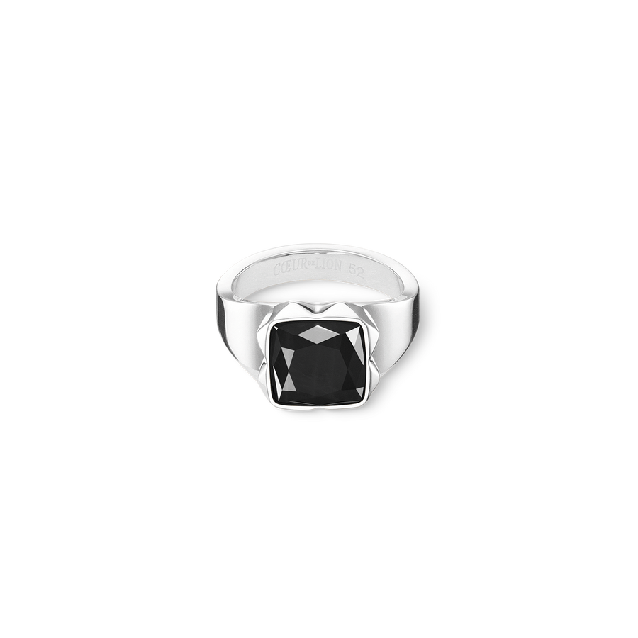 Ring Spikes Square Onyx silber-schwarz