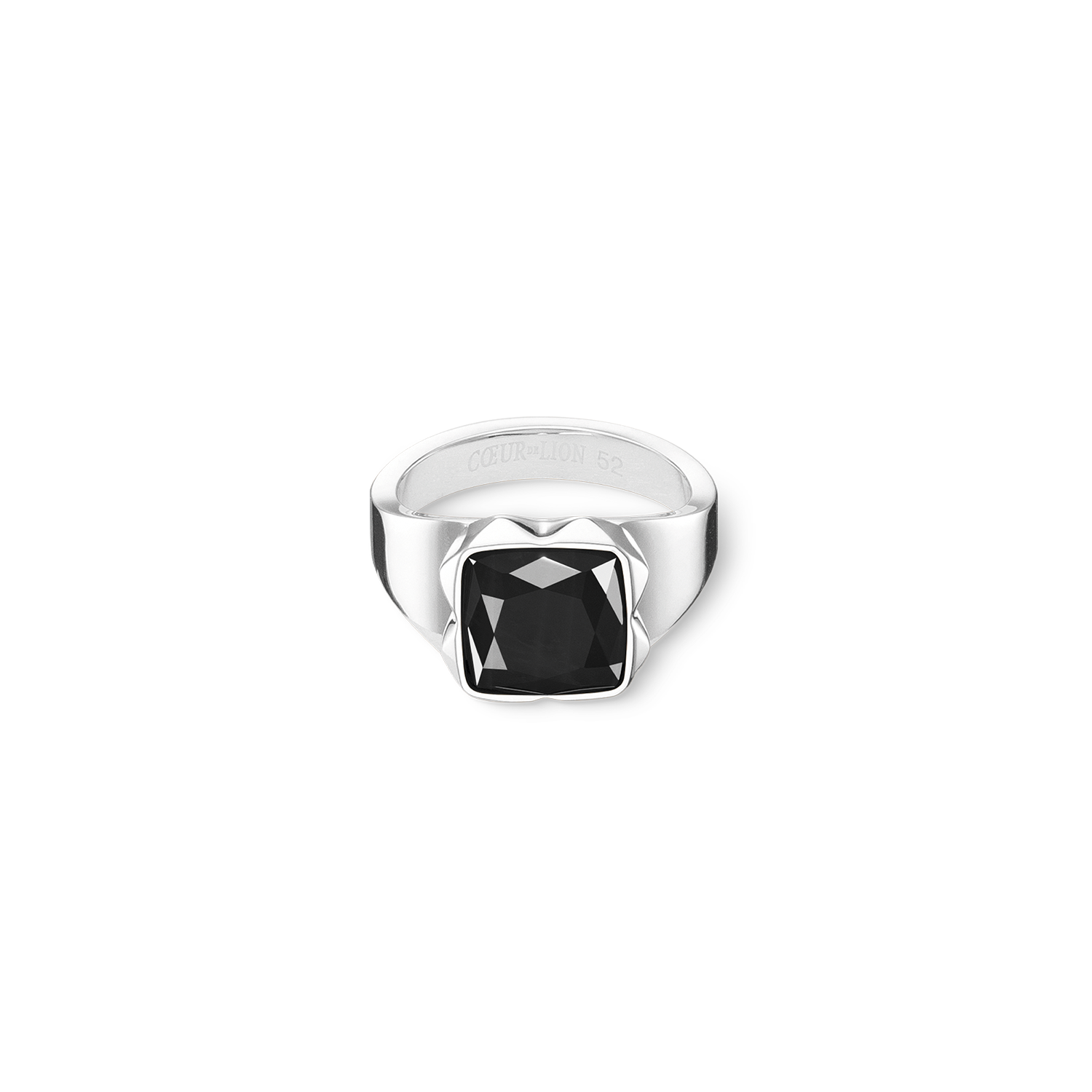 Ring Spikes Square Onyx silber-schwarz