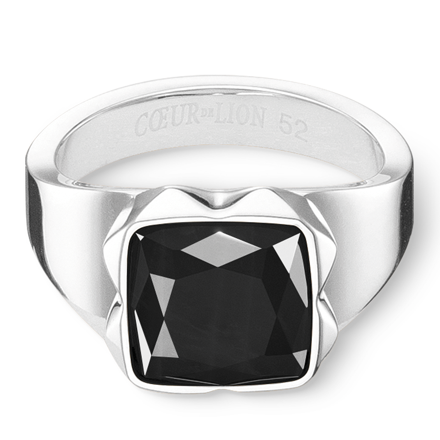 Ring Spikes Square Onyx silber-schwarz