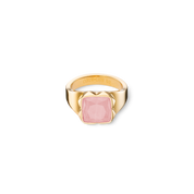 Ring Spikes Square Rosenquarz gold-rosa von COEUR DE LION