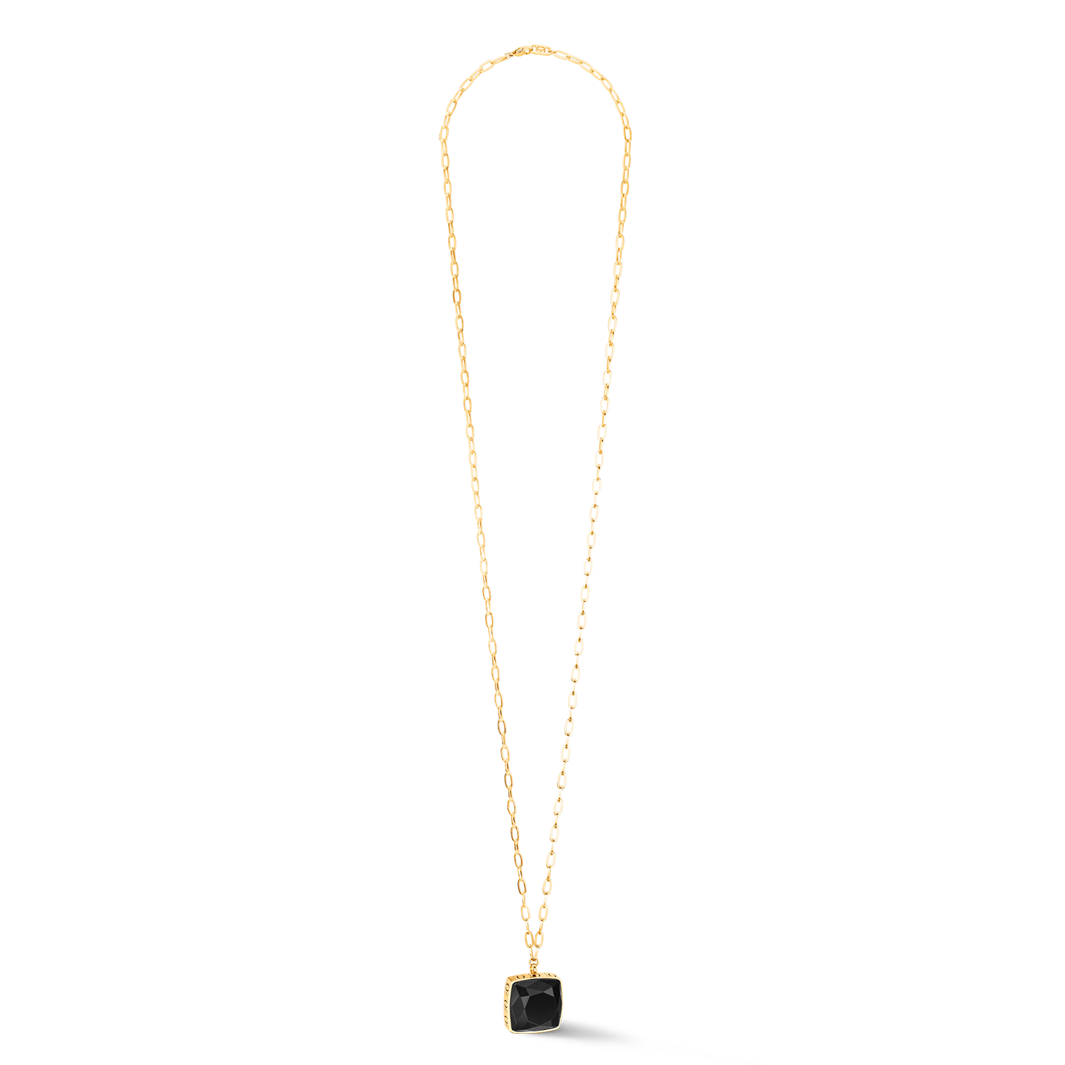 Halskette OE Amulett Square Onyx gold-schwarz