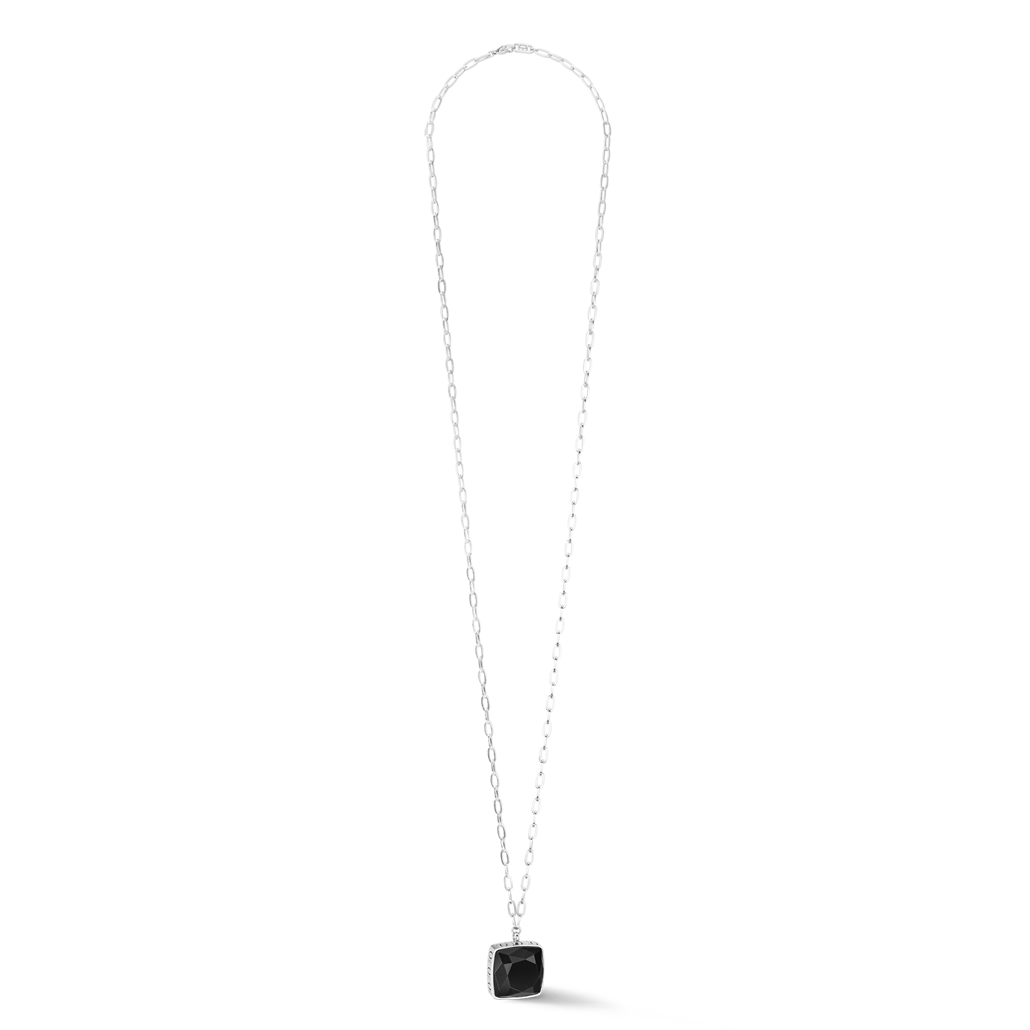 Halskette OE Amulett Square Onyx silber-schwarz