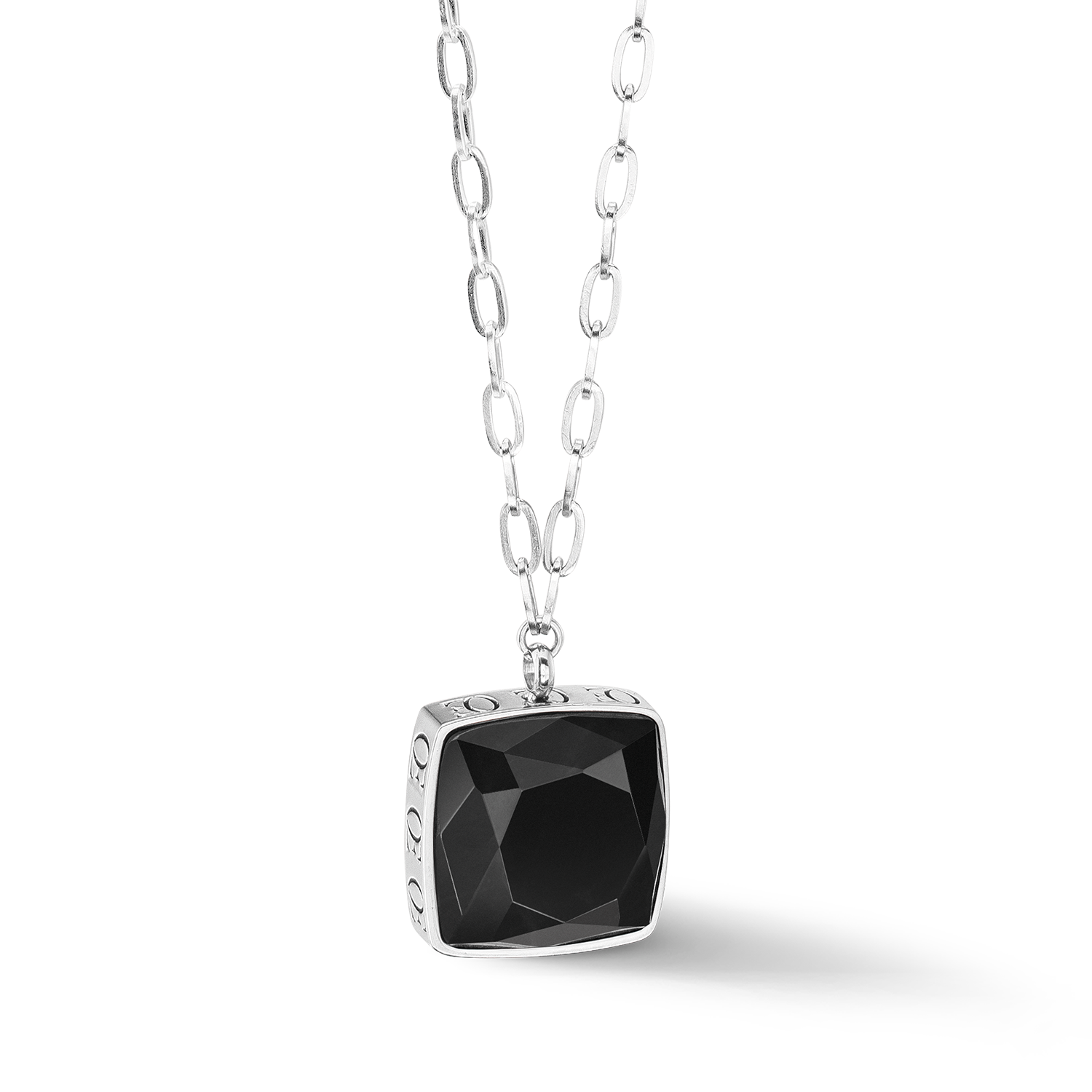Halskette OE Amulett Square Onyx silber-schwarz