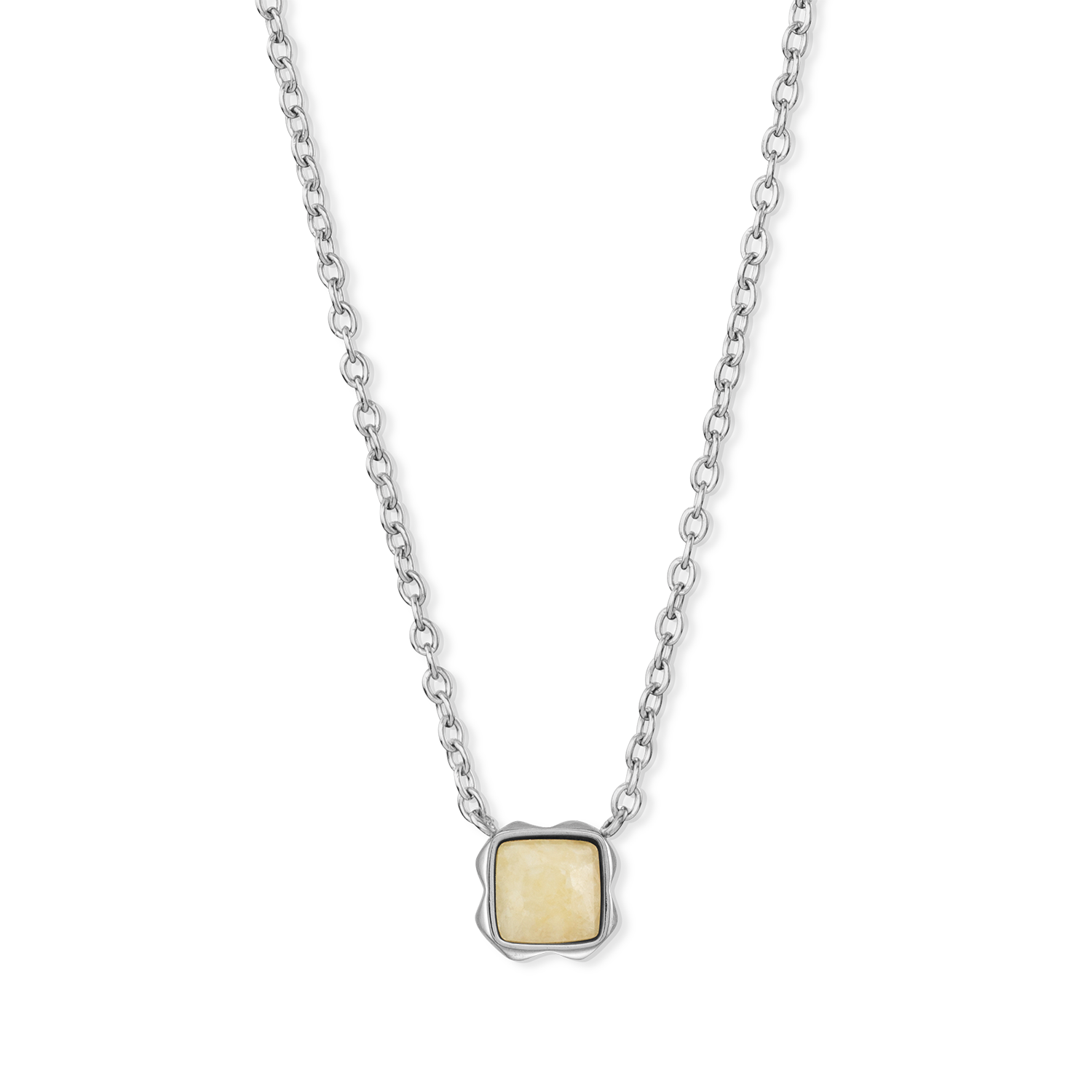 Birthstone November Halskette Citrin Silber von COEUR DE LION – Detailaufnahme