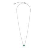 Birthstone Mai Halskette Grüner Achat Silber