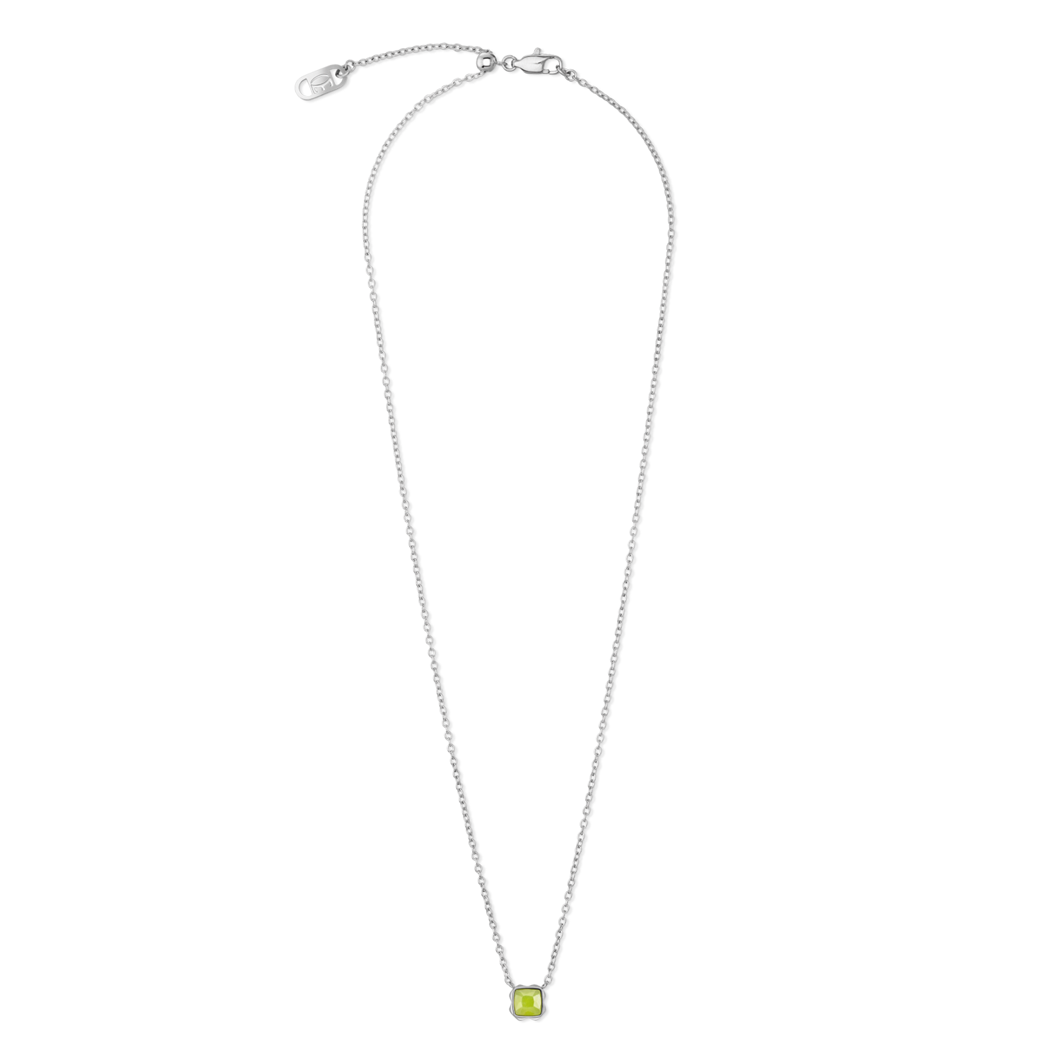 Birthstone August Halskette Grüner Jade Silber