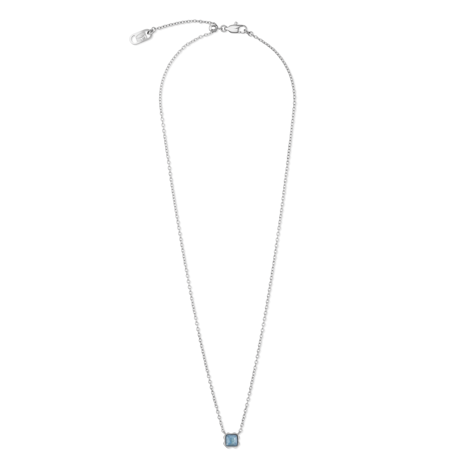 Birthstone März Halskette Blauer Aventurin Silber