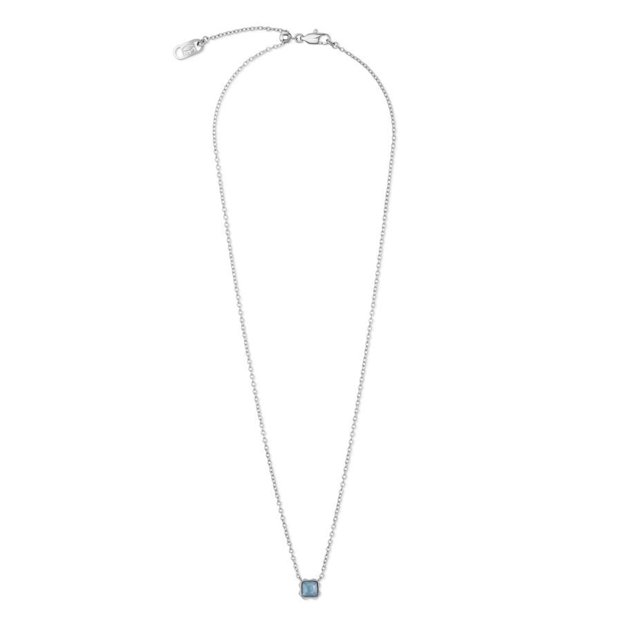 Birthstone März Halskette Blauer Aventurin Silber