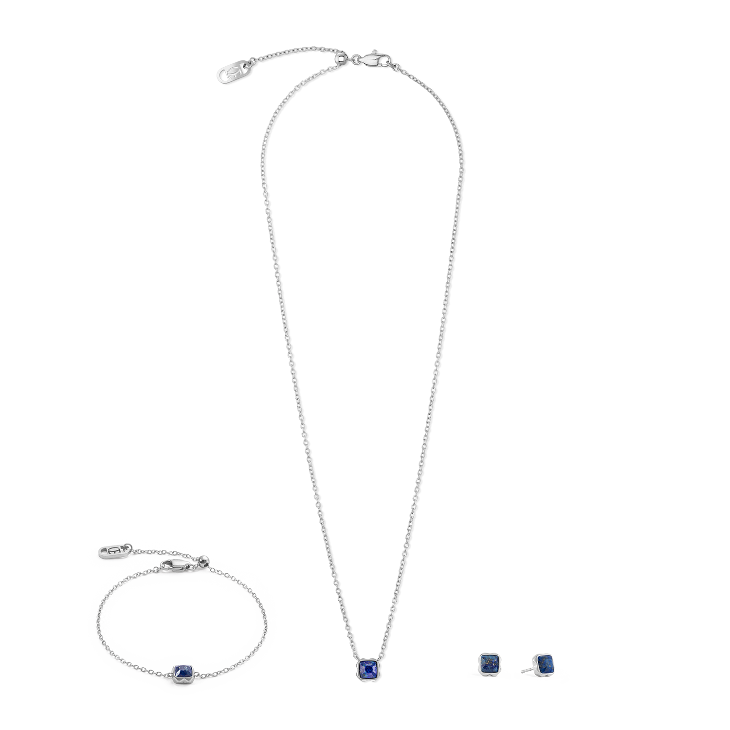 Birthstone September Halskette Lapislazuli Silber von COEUR DE LION – im Set mit passenden Schmuckstücken
