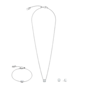 Birthstone April Halskette Weißer Quarz Silber von COEUR DE LION – im Set mit passenden Schmuckstücken