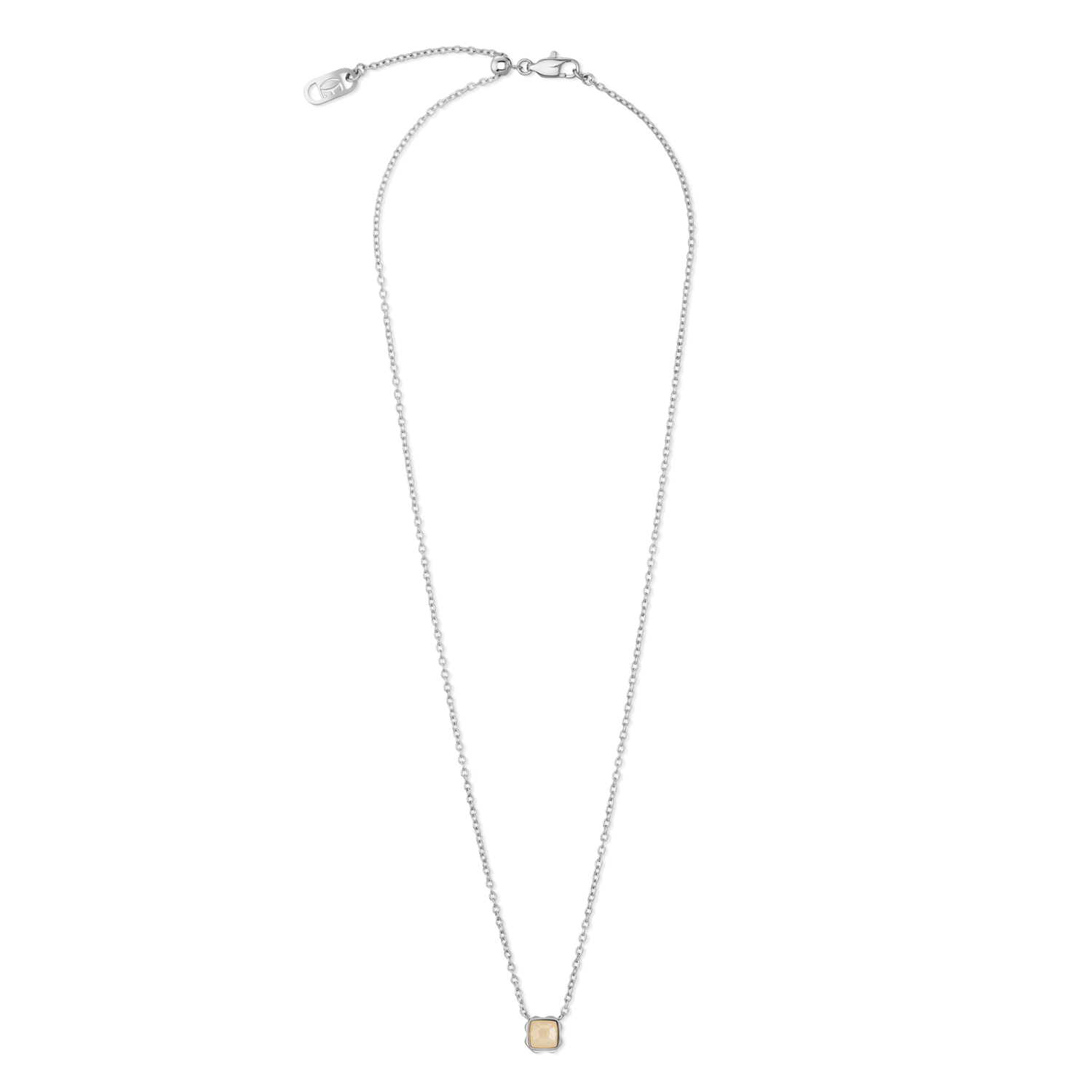 Birthstone Juni Halskette Crème Jade Silber