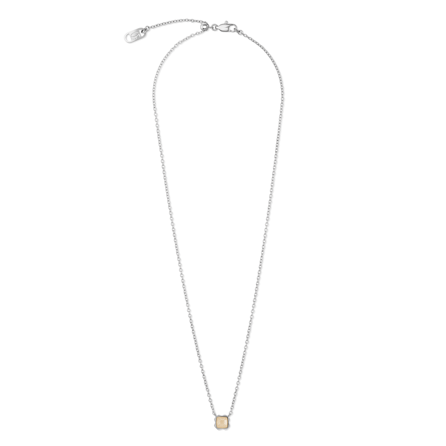 Birthstone Juni Halskette Crème Jade Silber