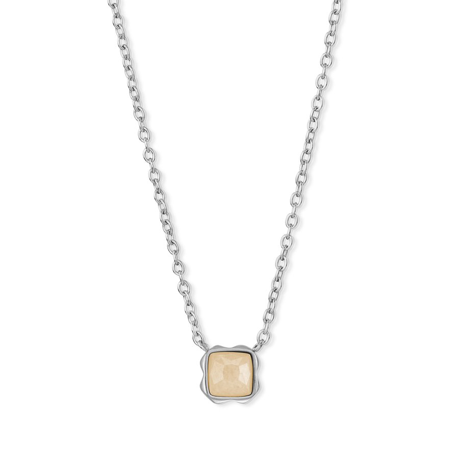Birthstone Juni Halskette Crème Jade Silber