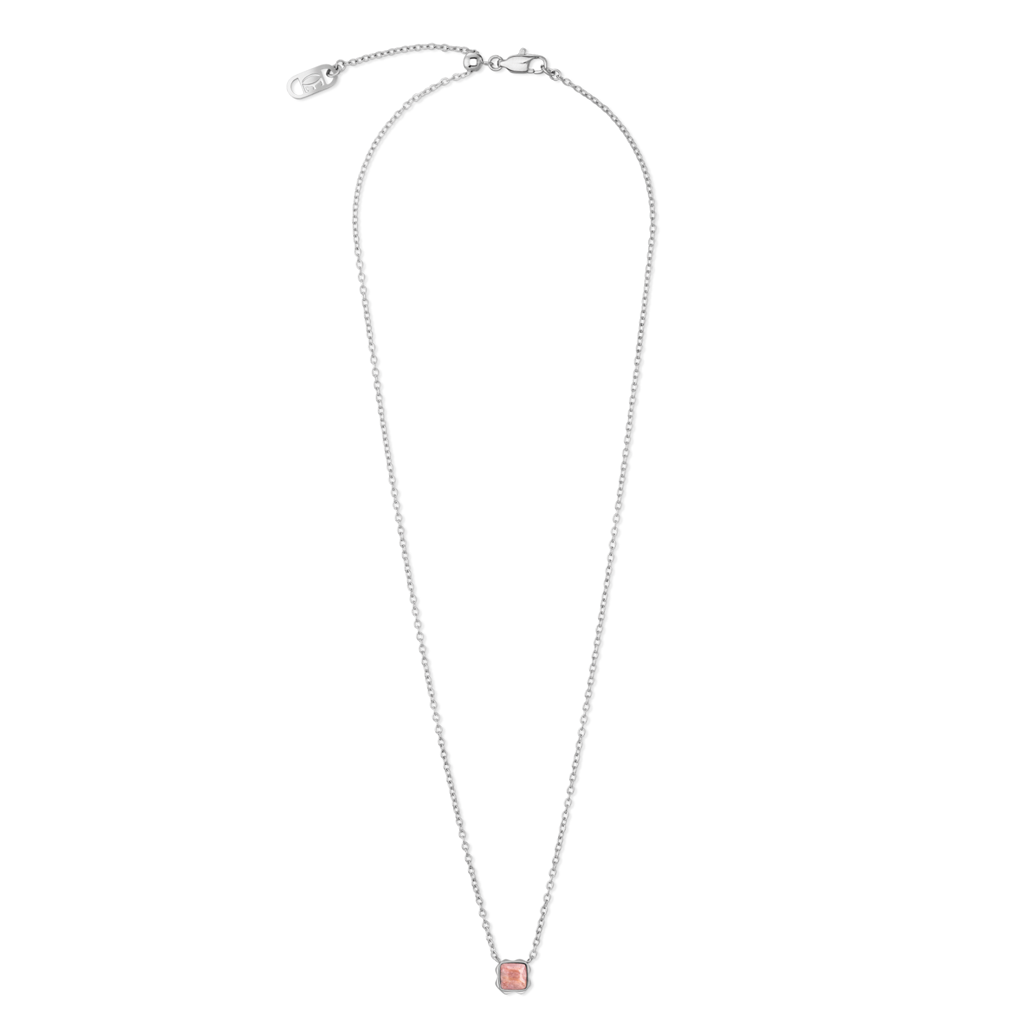 Birthstone Juli Halskette Rhodochrosit Silber