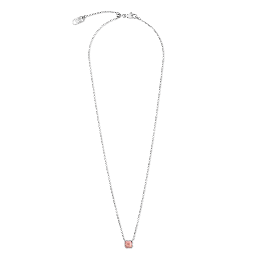 Birthstone Juli Halskette Rhodochrosit Silber