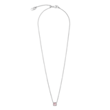 Birthstone Oktober Halskette Rosenquarz Silber
