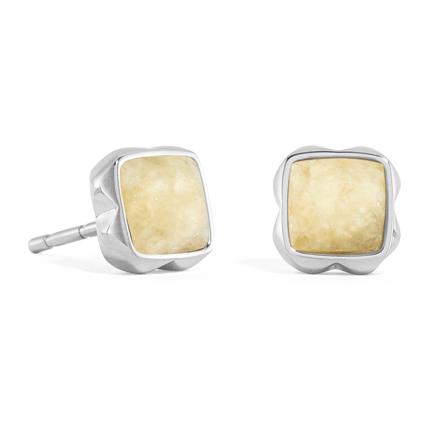 Birthstone November Ohrringe Citrin Silber von COEUR DE LION – Detailaufnahme