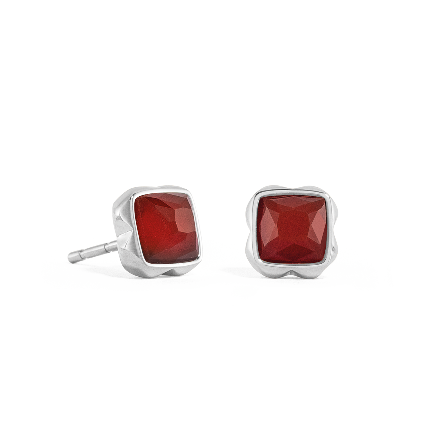 Birthstone Januar Ohrringe Roter Achat Silber von COEUR DE LION
