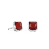 Birthstone Januar Ohrringe Roter Achat Silber