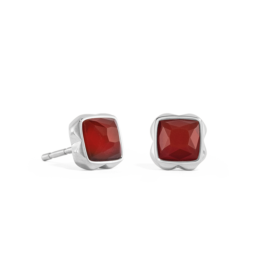 Birthstone Januar Ohrringe Roter Achat Silber