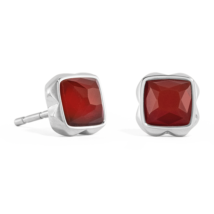 Birthstone Januar Ohrringe Roter Achat Silber