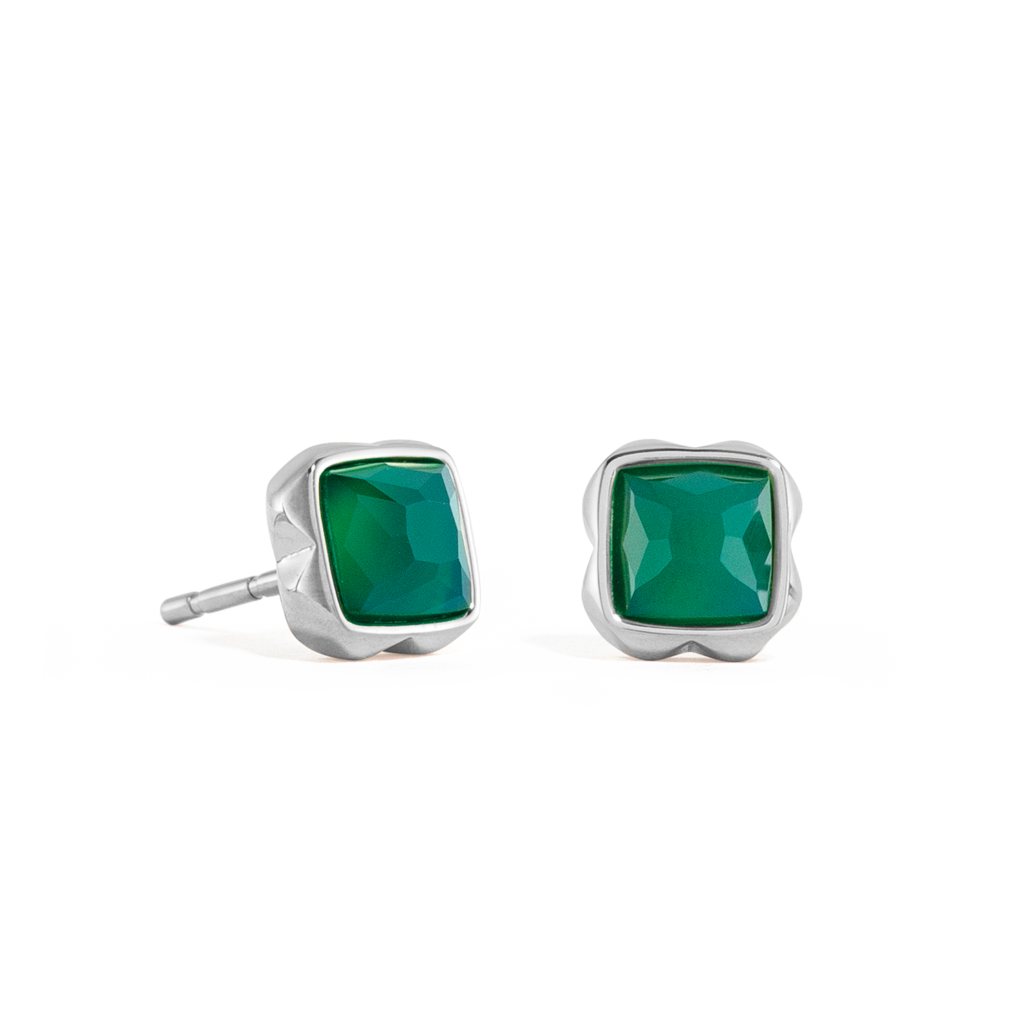 Birthstone Mai Ohrringe Grüner Achat Silber