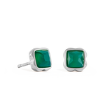 Birthstone Mai Ohrringe Grüner Achat Silber