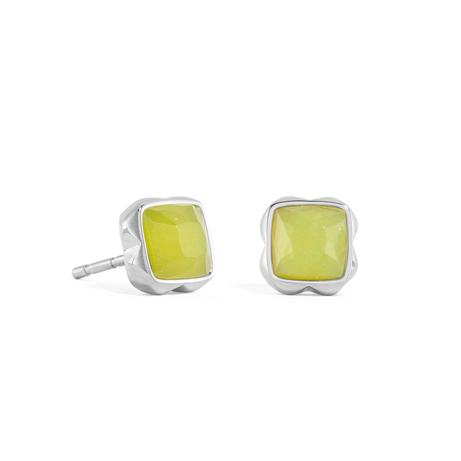 Birthstone August Ohrringe Grüner Jade Silber von COEUR DE LION