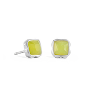 Birthstone August Ohrringe Grüner Jade Silber von COEUR DE LION