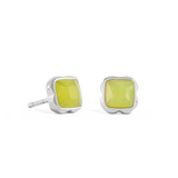 Birthstone August Ohrringe Grüner Jade Silber