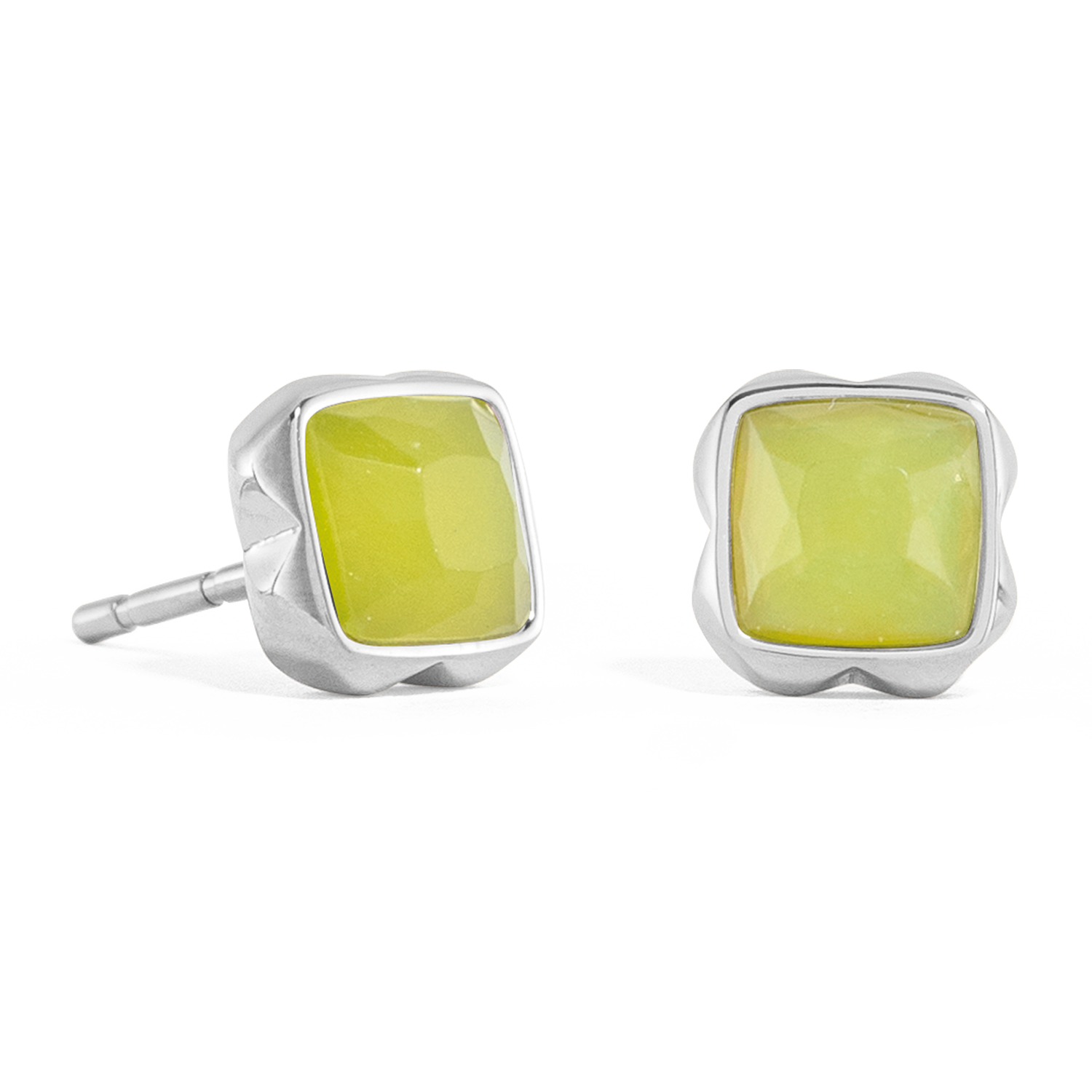 Birthstone August Ohrringe Grüner Jade Silber von COEUR DE LION – Detailaufnahme