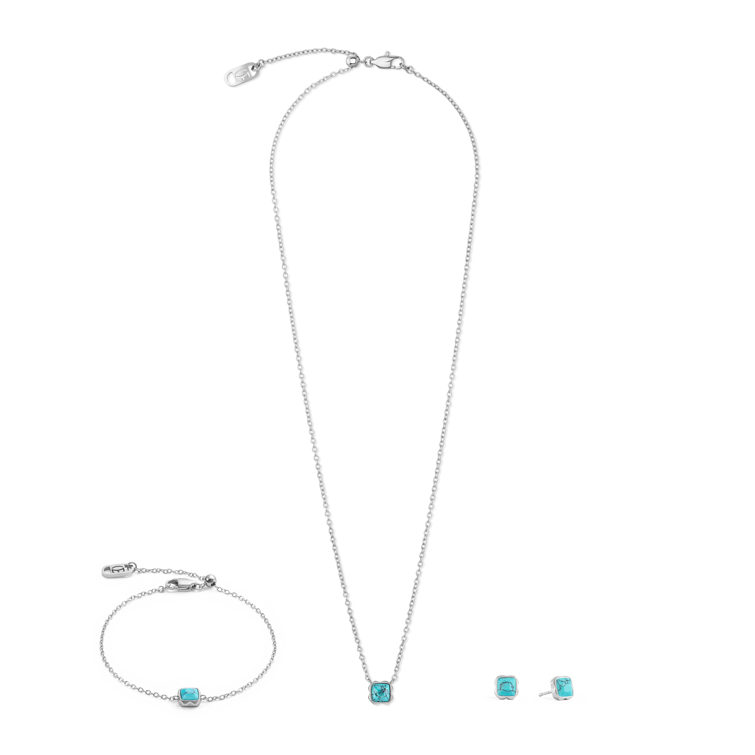 Birthstone Dezember Ohrringe Türkis Silber von COEUR DE LION – im Set mit passenden Schmuckstücken